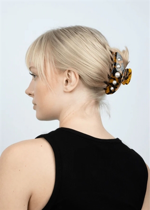 Ida classic pearly big clip Brown Leo Sui Ava
